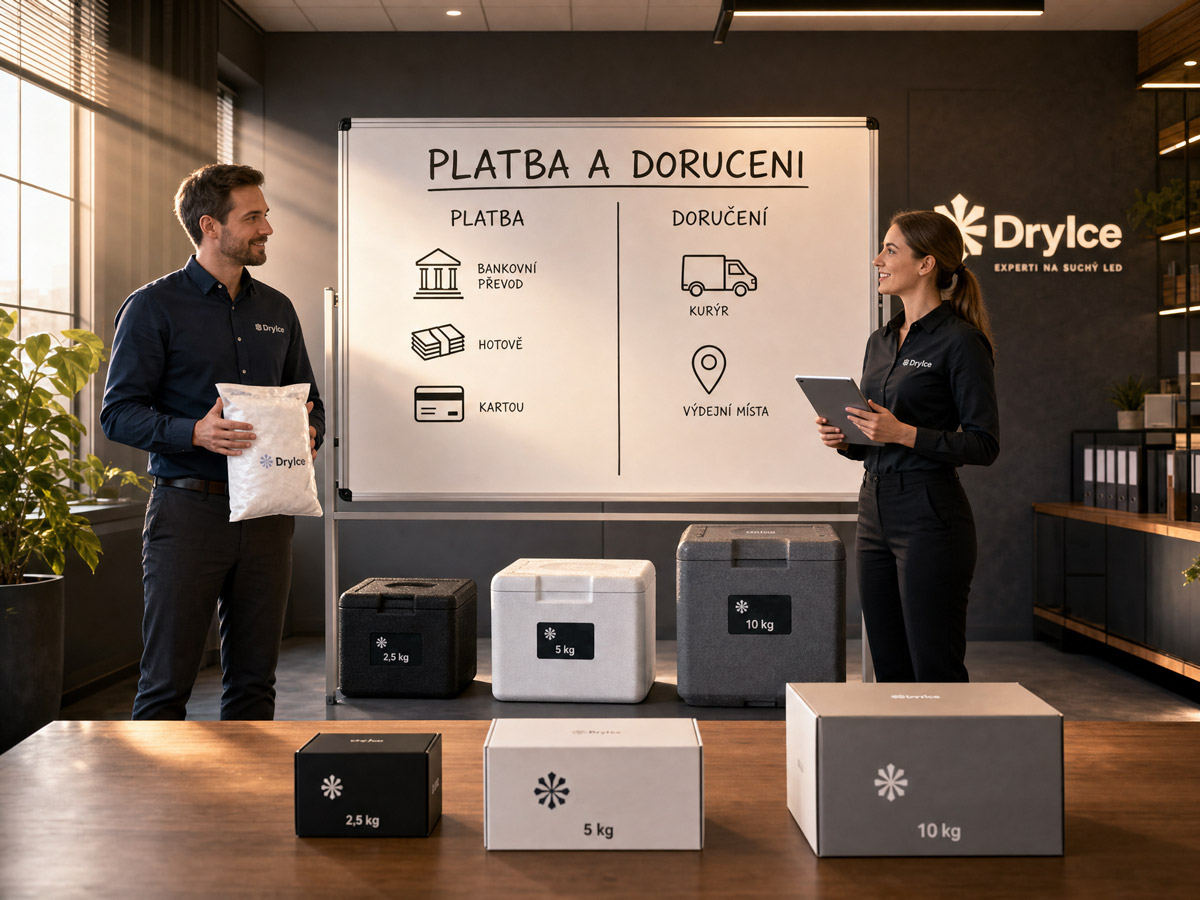 Dodání a platba suchého ledu v Praze